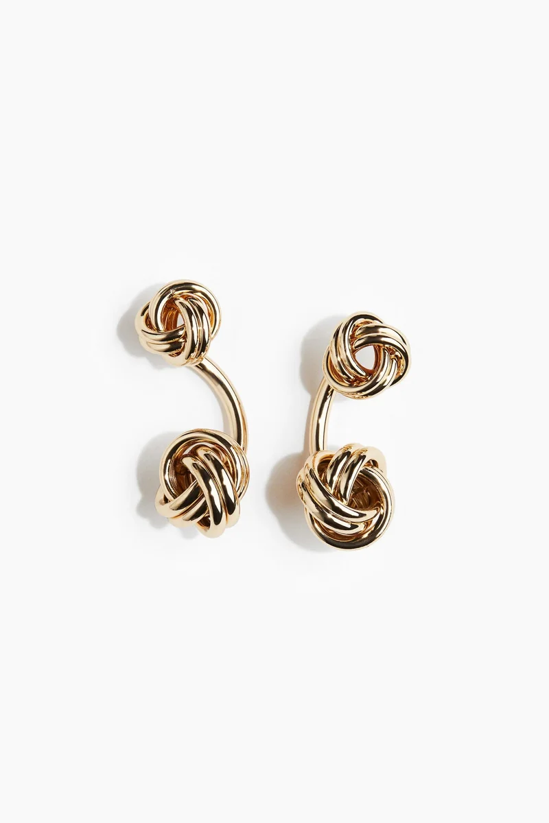H&M Knot-detail front and back earrings